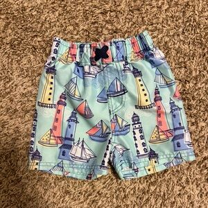 Rugged Butts Nautical Print Swim Trunks